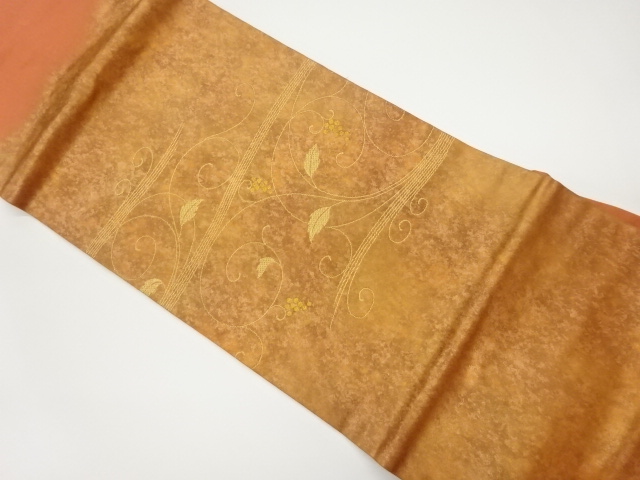 JAPANESE KIMONO / VINTAGE NAGOYA OBI / WOVEN GRAPE ARABESQUE